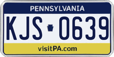 PA license plate KJS0639
