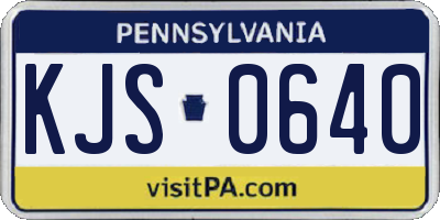 PA license plate KJS0640