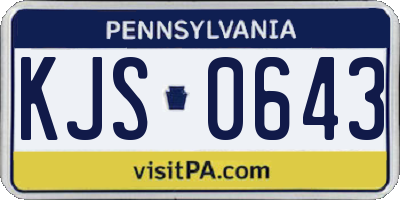 PA license plate KJS0643
