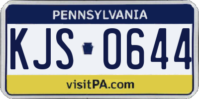 PA license plate KJS0644