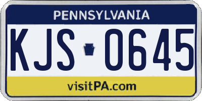 PA license plate KJS0645