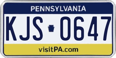 PA license plate KJS0647