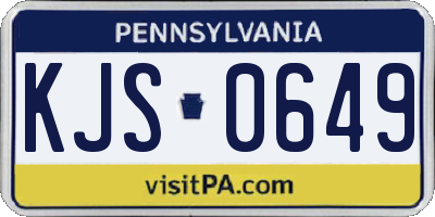 PA license plate KJS0649