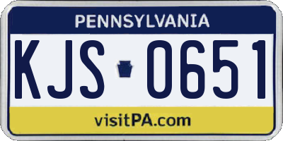 PA license plate KJS0651