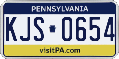 PA license plate KJS0654