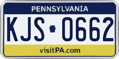 PA license plate KJS0662