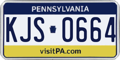 PA license plate KJS0664