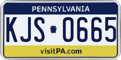 PA license plate KJS0665