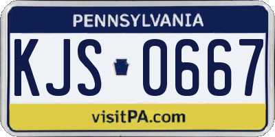 PA license plate KJS0667