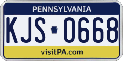 PA license plate KJS0668