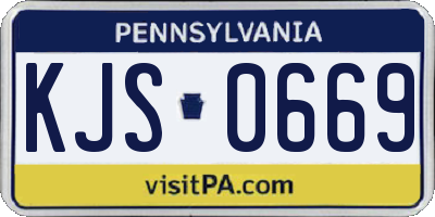 PA license plate KJS0669
