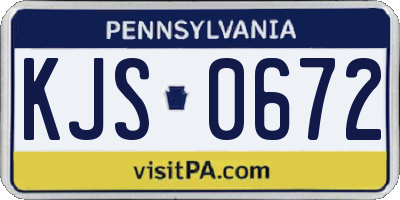PA license plate KJS0672