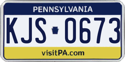 PA license plate KJS0673