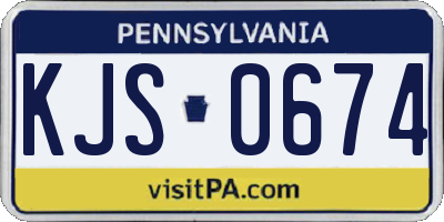 PA license plate KJS0674