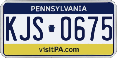 PA license plate KJS0675