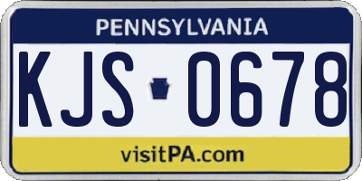 PA license plate KJS0678