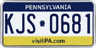 PA license plate KJS0681