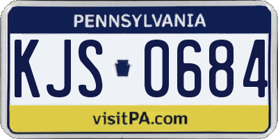 PA license plate KJS0684