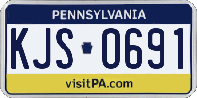 PA license plate KJS0691