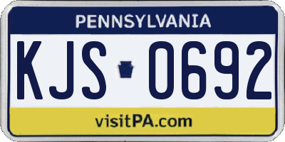 PA license plate KJS0692