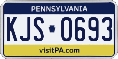 PA license plate KJS0693