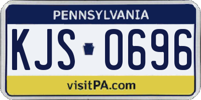 PA license plate KJS0696