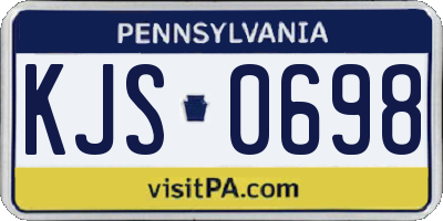 PA license plate KJS0698