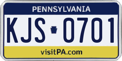 PA license plate KJS0701