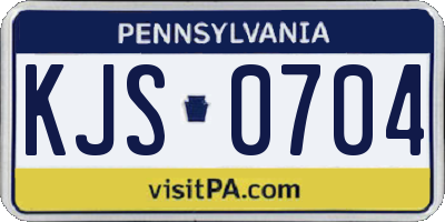 PA license plate KJS0704