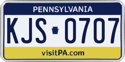 PA license plate KJS0707