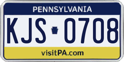 PA license plate KJS0708
