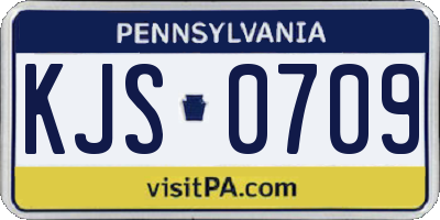 PA license plate KJS0709