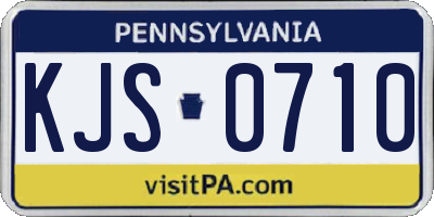 PA license plate KJS0710