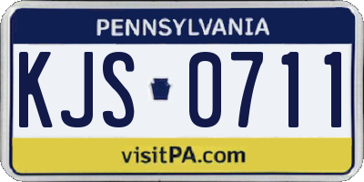 PA license plate KJS0711