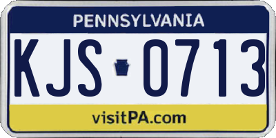 PA license plate KJS0713