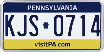 PA license plate KJS0714