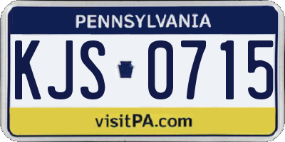 PA license plate KJS0715