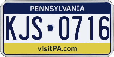 PA license plate KJS0716