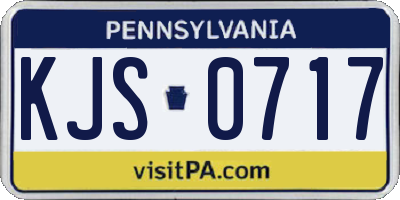 PA license plate KJS0717