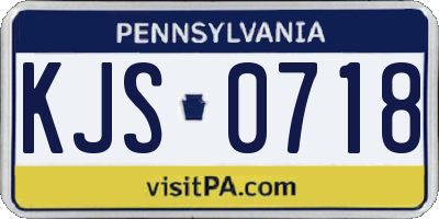 PA license plate KJS0718