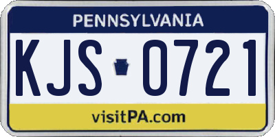 PA license plate KJS0721