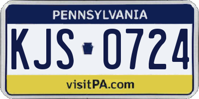 PA license plate KJS0724