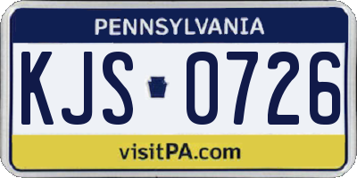 PA license plate KJS0726