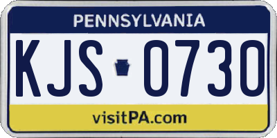 PA license plate KJS0730