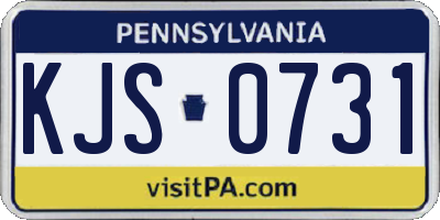 PA license plate KJS0731