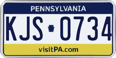PA license plate KJS0734