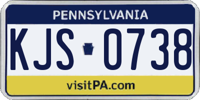 PA license plate KJS0738