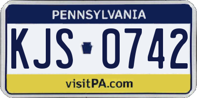 PA license plate KJS0742