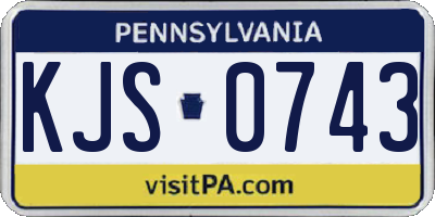 PA license plate KJS0743