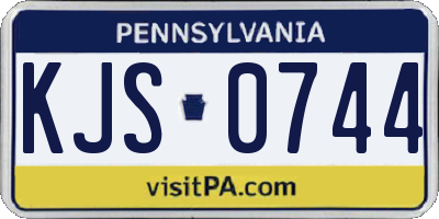 PA license plate KJS0744